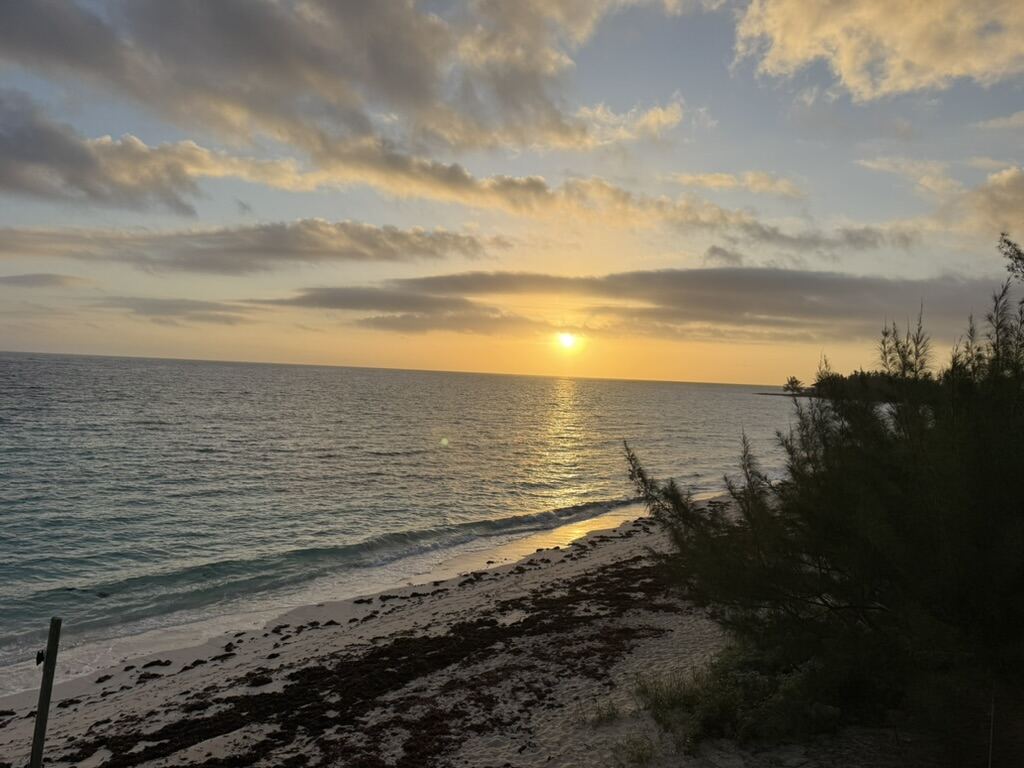 Sunset over the water